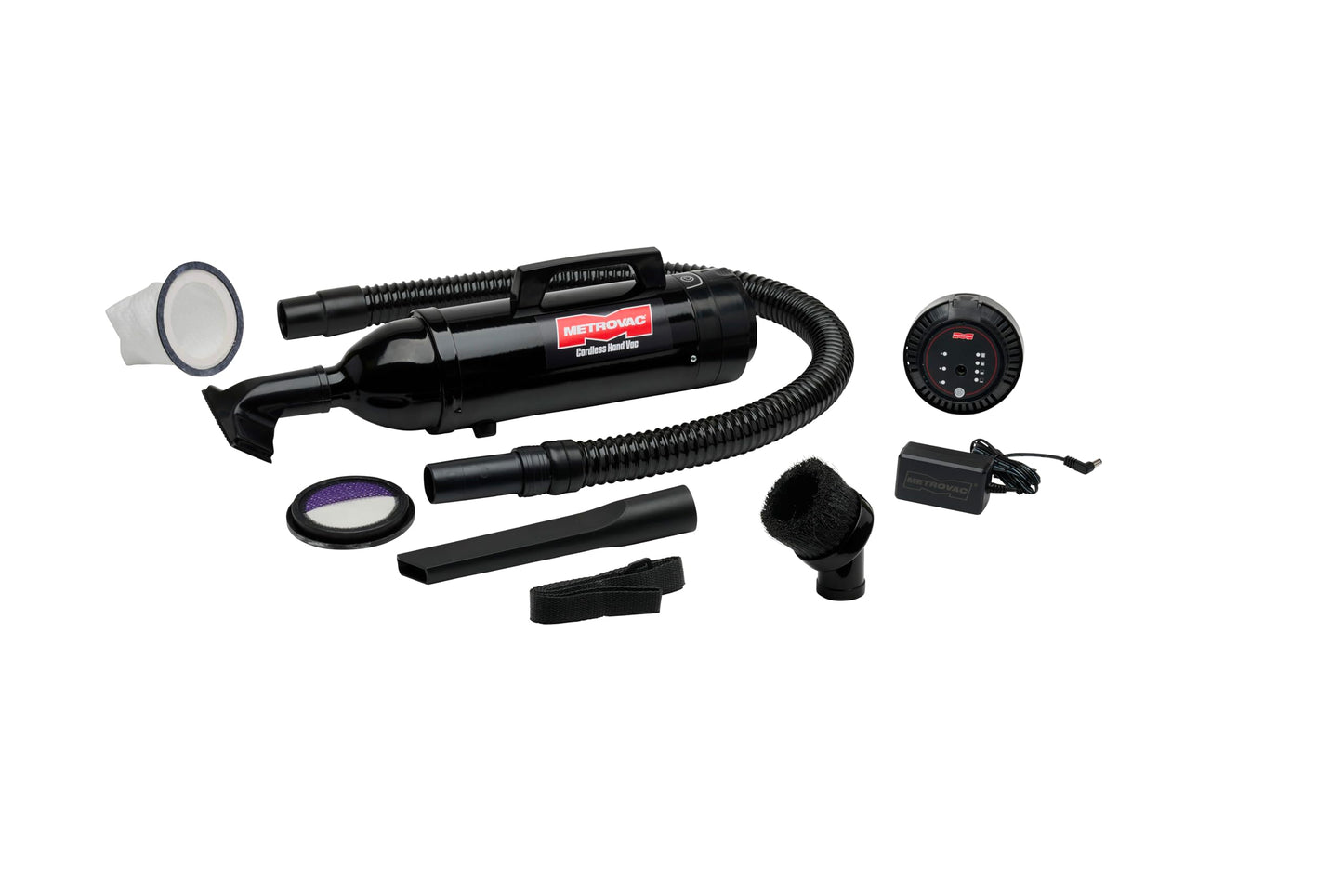 Cordless Handheld Car Vacuum in Black & Stainless Steel