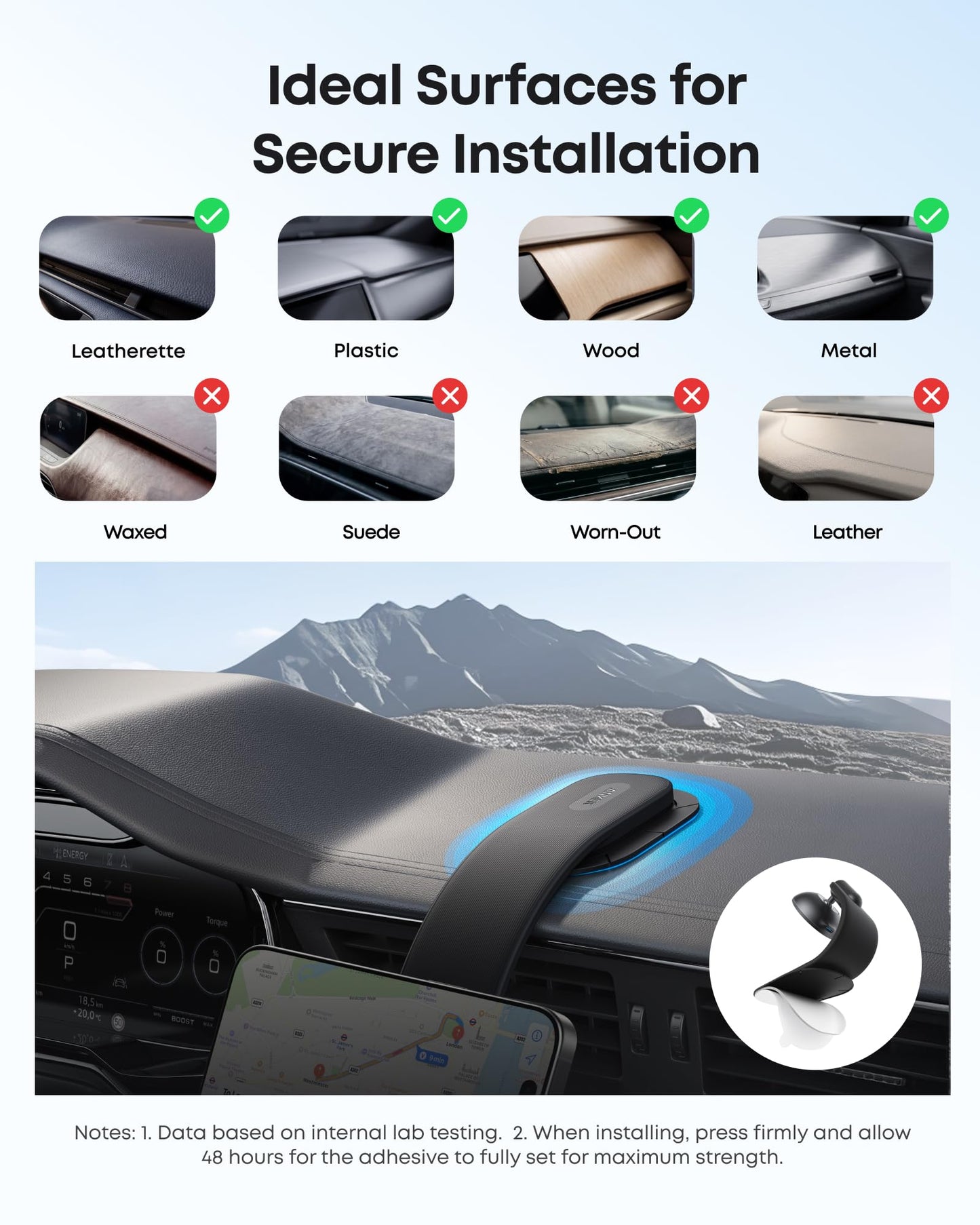 15W Magnetic Wireless Car Charger with Alloy Mount