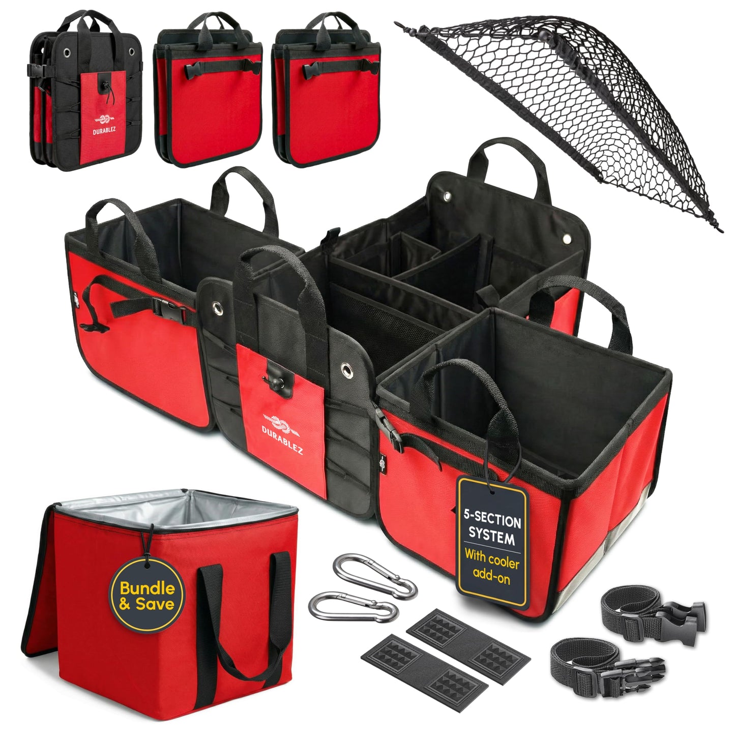 Durable Folding Trunk Organizer with Multi-Compartment Storage