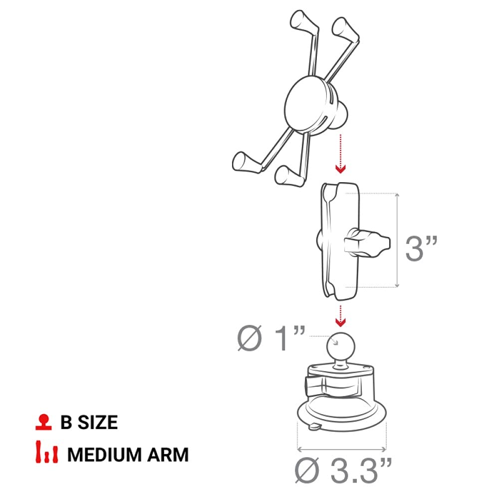 Large X-Grip Phone Mount with Suction Cup Base