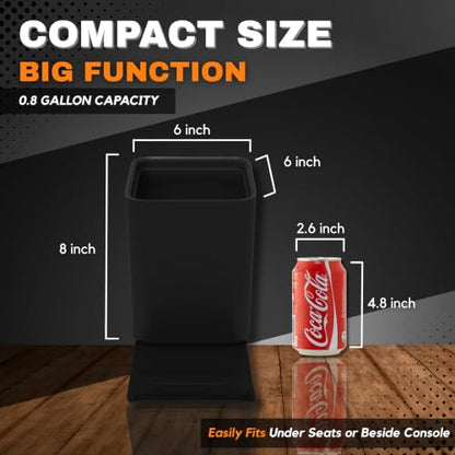 Leakproof Compact Car Trash Can with Anti-Slip Base