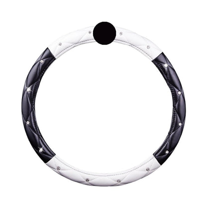 Black PU Leather Steering Wheel Cover with Soft Grip