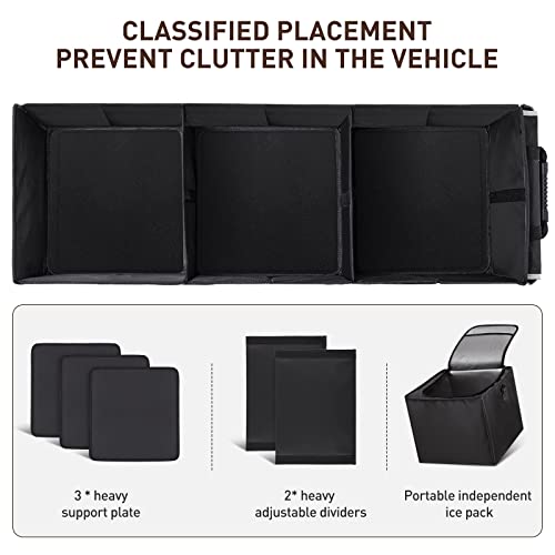 4-in-1 Foldable Trunk Organizer with Leakproof Cooler Bag