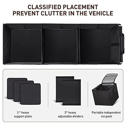 4-in-1 Foldable Trunk Organizer with Leakproof Cooler Bag