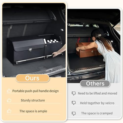 Leather Car Trunk Organizer with Spacious Storage
