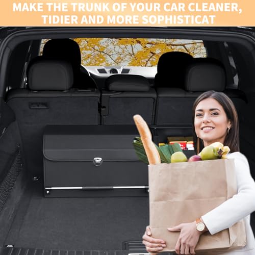 Leather Car Trunk Organizer with Spacious Storage