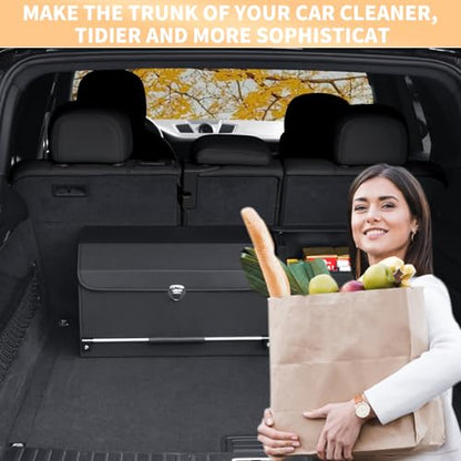 Leather Car Trunk Organizer with Spacious Storage