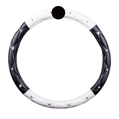 Black PU Leather Steering Wheel Cover with Soft Grip