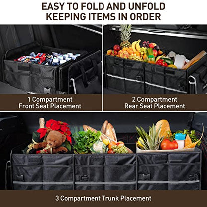 4-in-1 Foldable Trunk Organizer with Leakproof Cooler Bag