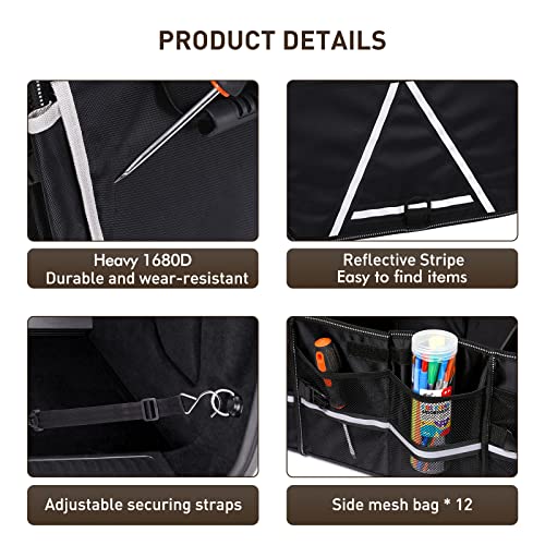 4-in-1 Foldable Trunk Organizer with Leakproof Cooler Bag