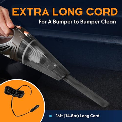 Power Practical Handheld Car Vacuum Cleaner with 16Ft Cord