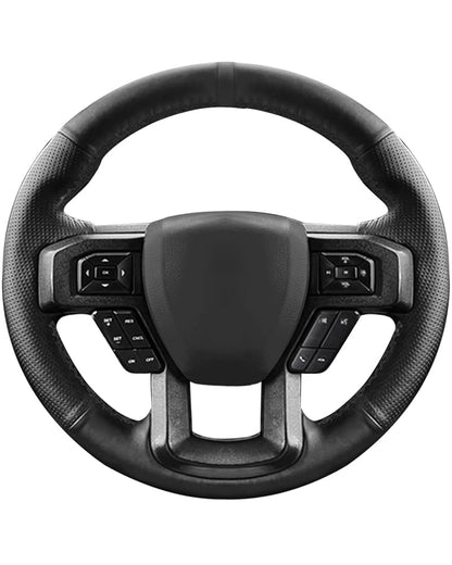 Lace-Up Leather Steering Wheel Cover with Custom Fit