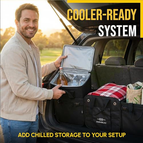 Durable Folding Trunk Organizer with Multi-Compartment Storage