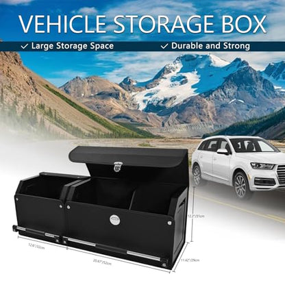Leather Car Trunk Organizer with Spacious Storage