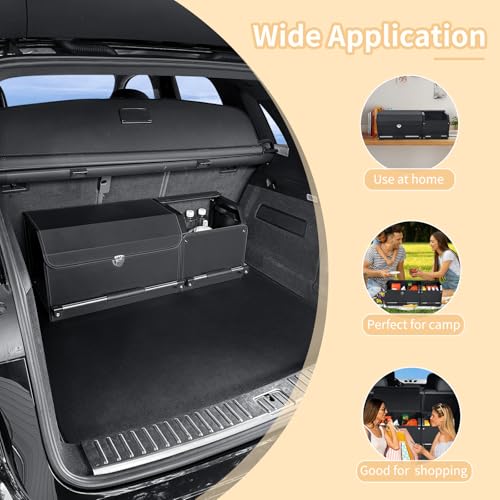 Leather Car Trunk Organizer with Spacious Storage
