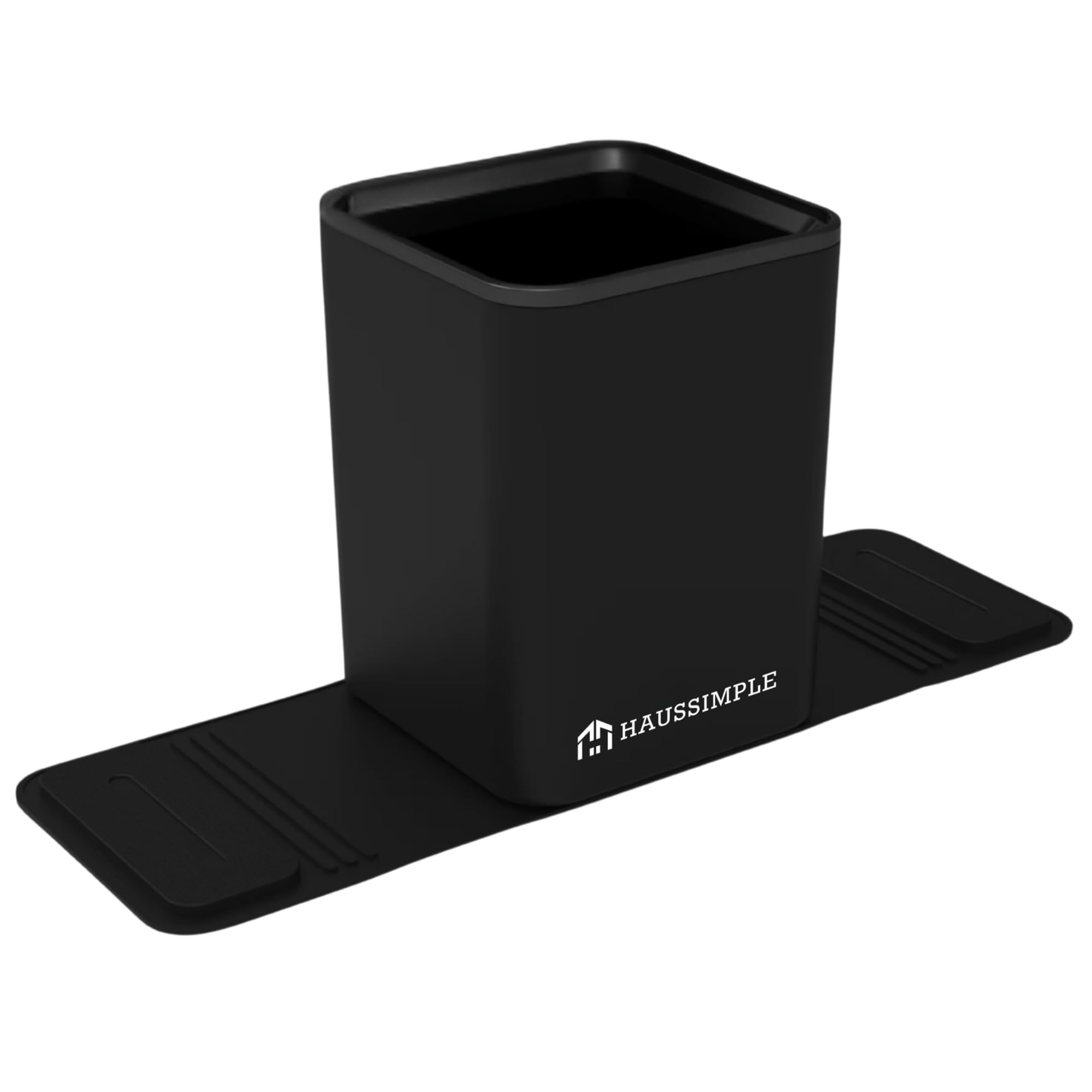HAUSSIMPLE Car Trash Can for Vehicles Leakproof Compact Garbage Bin w/Stability Flap, Anti-Slip Base, Portable Trash Holder for Cars, Trucks, SUVs, Minivans