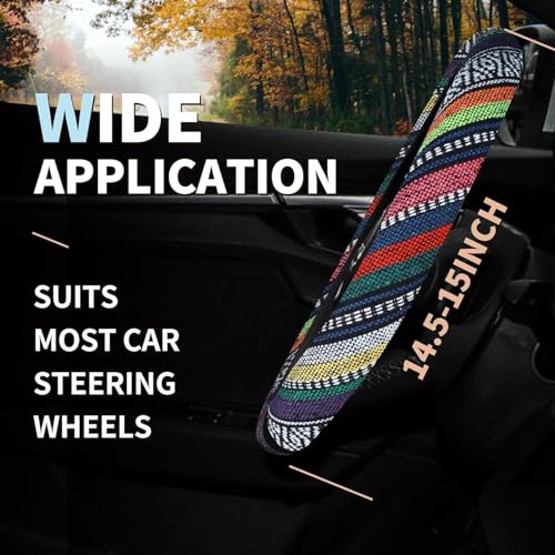 Ethnic Style Steering Wheel & Gear Cover 3-Piece Set