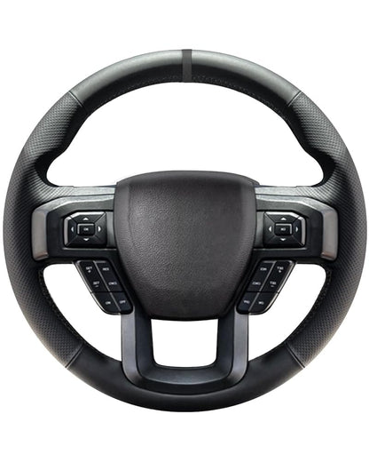 Lace-Up Leather Steering Wheel Cover with Custom Fit