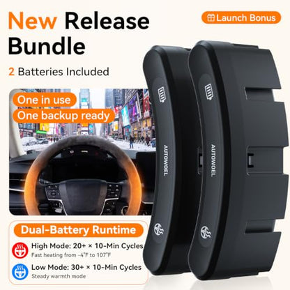 Cordless Heated Suede Steering Wheel Cover 14.5–15 Inch