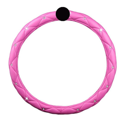 Black PU Leather Steering Wheel Cover with Soft Grip