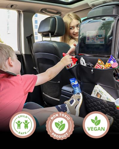 Owleys Back Seat Organizer for Kids with Tablet Holder and 8 Pockets