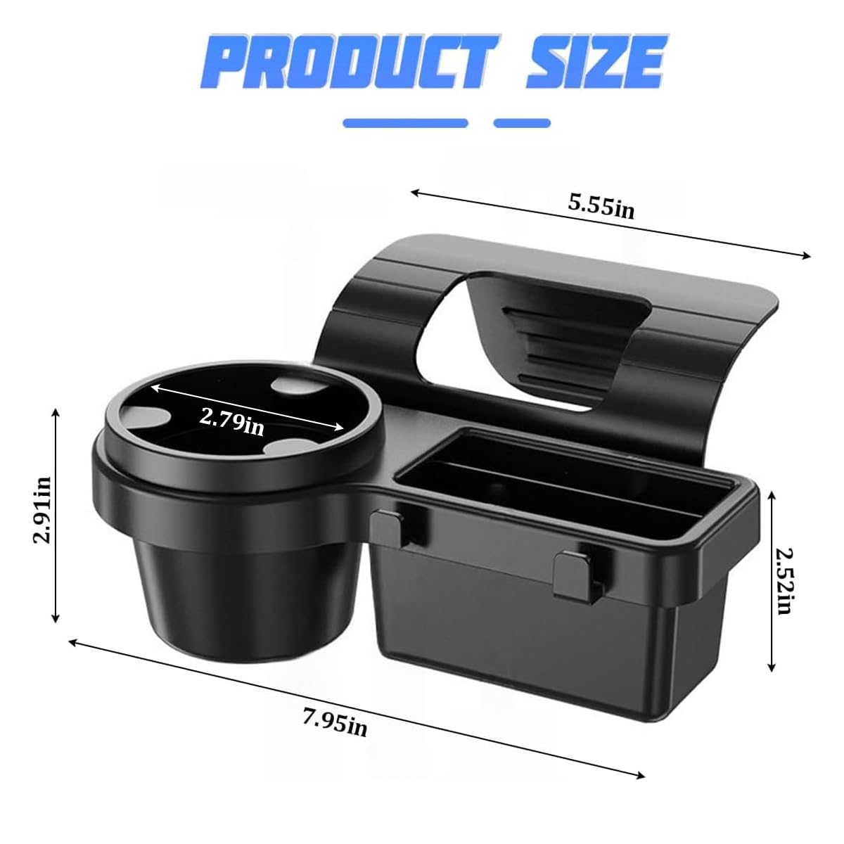 Mandark Car Window Storage Organizer, Multifunctional Vehicle Window Mount Storage Rack with Cup Holder Phone Mount, Automotive Interior Door Side Hanging Organizer, Universal Fit