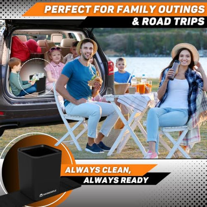 Leakproof Compact Car Trash Can with Anti-Slip Base