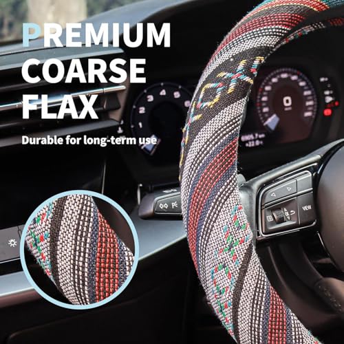 Ethnic Style Steering Wheel & Gear Cover 3-Piece Set