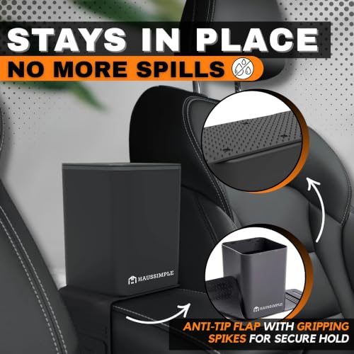 Leakproof Compact Car Trash Can with Anti-Slip Base