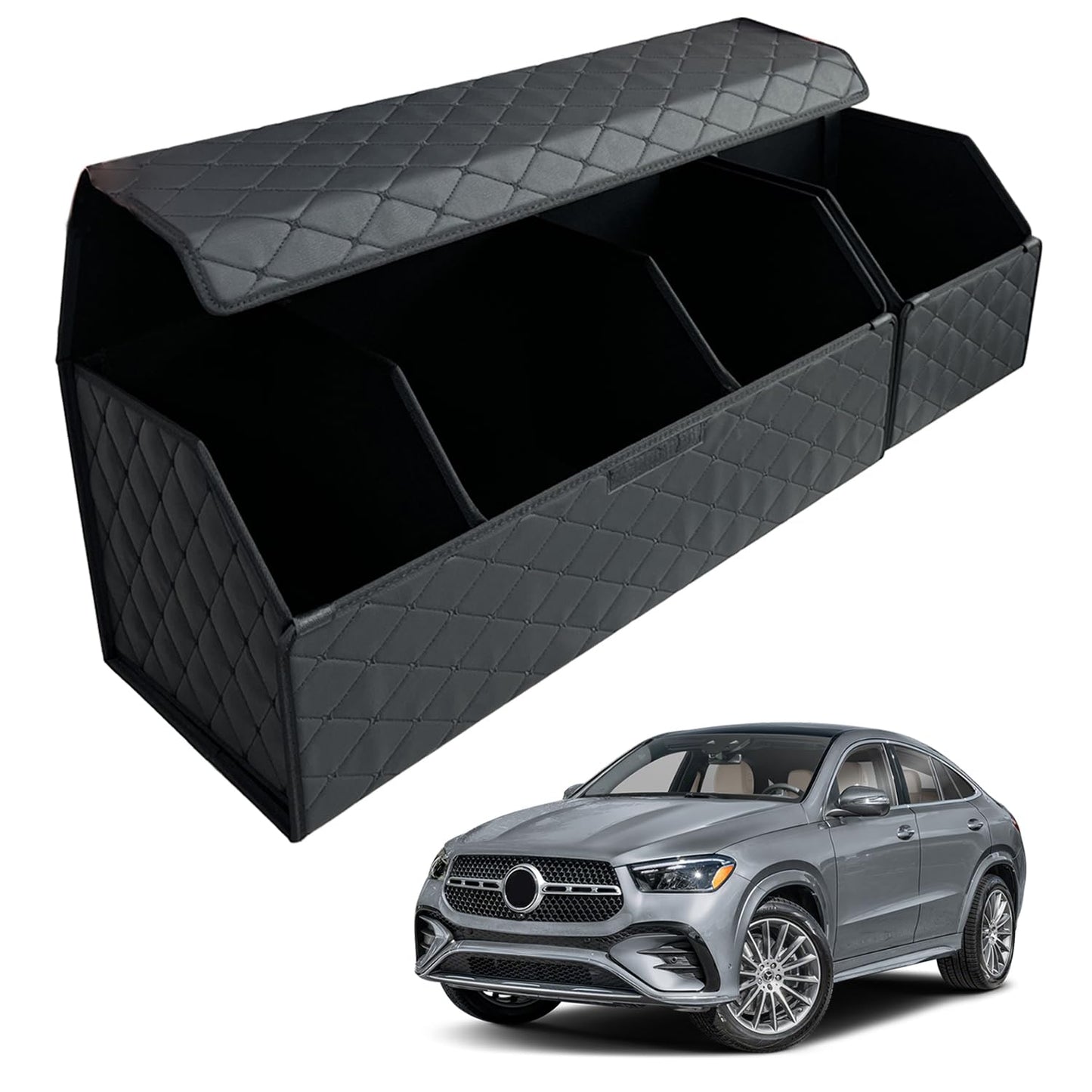 Leather Car Trunk Organizer with Large Storage Capacity