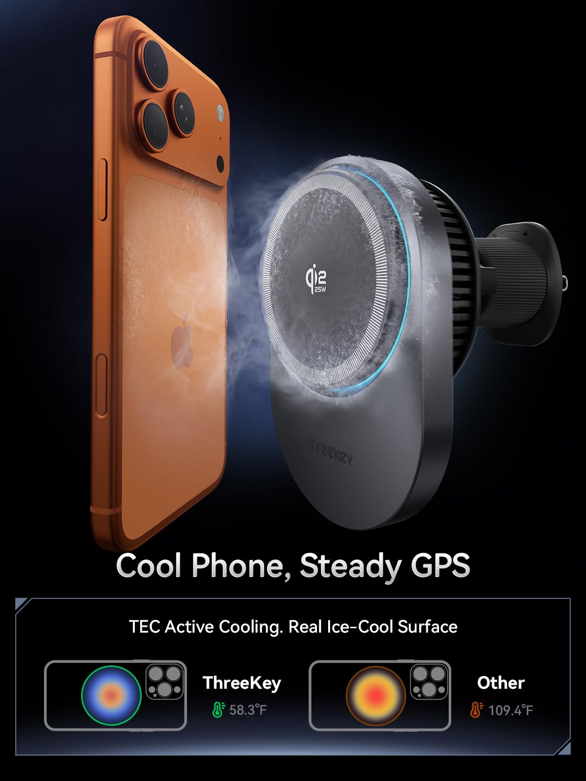 Magnetic Car Phone Mount with Wireless Charging