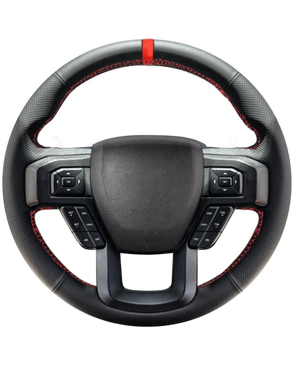 Lace-Up Leather Steering Wheel Cover with Custom Fit