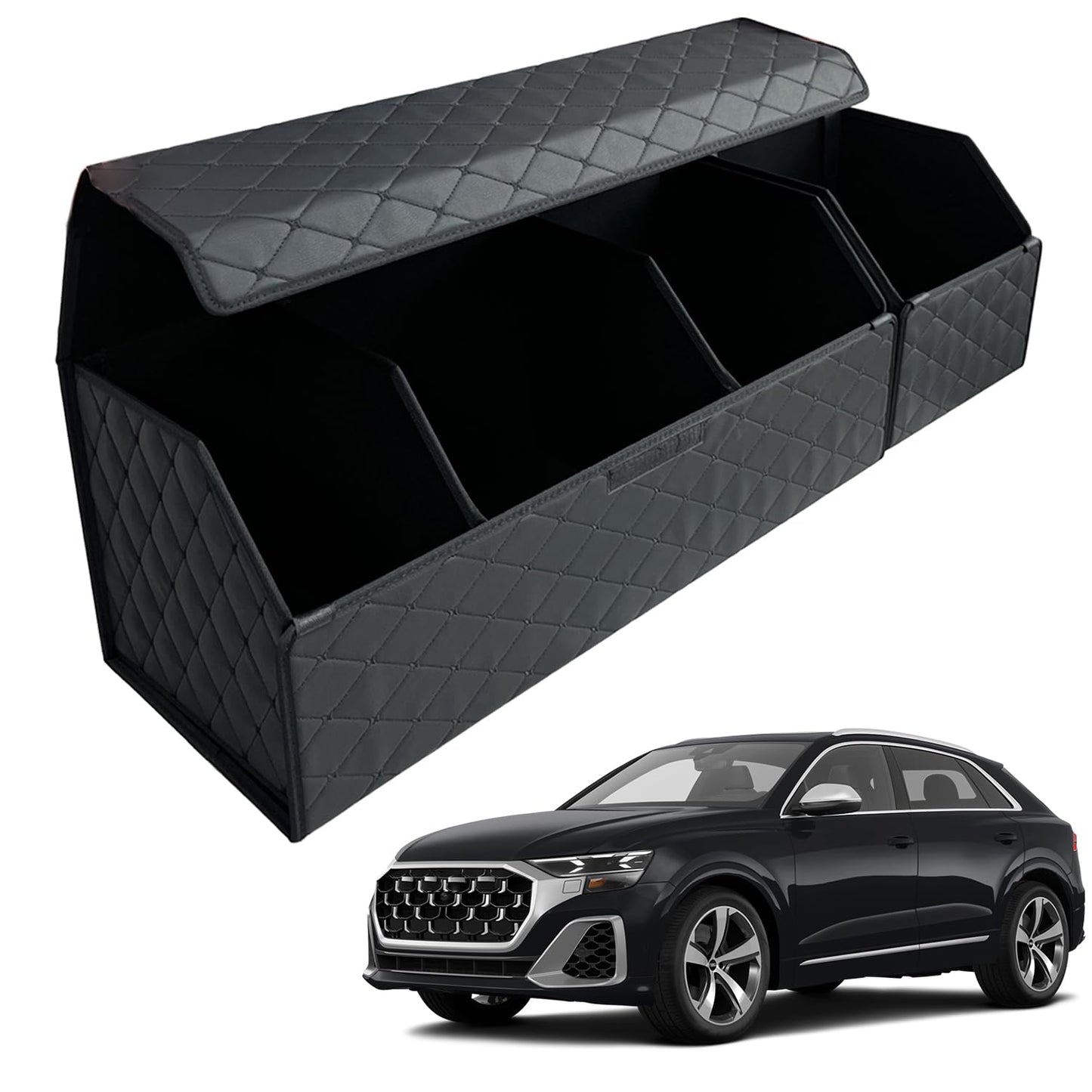 Leather Car Trunk Organizer with Large Storage Capacity