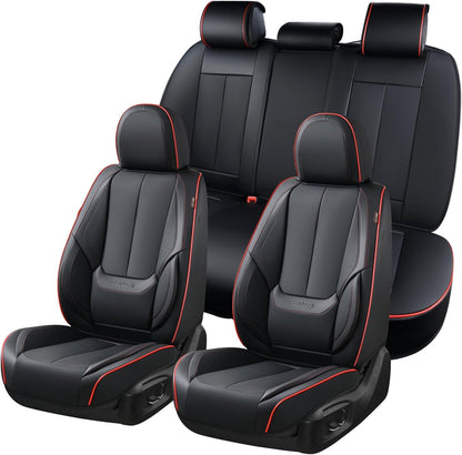 Coverado Car Seat Covers, Seat Covers for Cars, Waterproof Leather Auto Seat Protectors, Leather Car Seat Cushion, Car Interiors Accessories Universal Fit for Most Cars