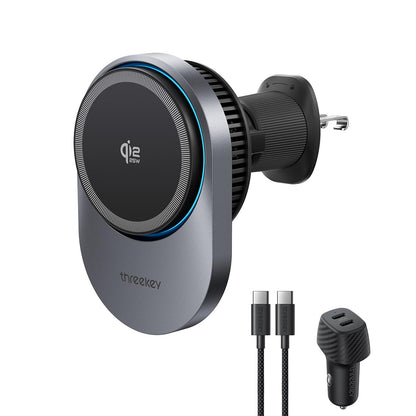 Magnetic Car Phone Mount with Wireless Charging
