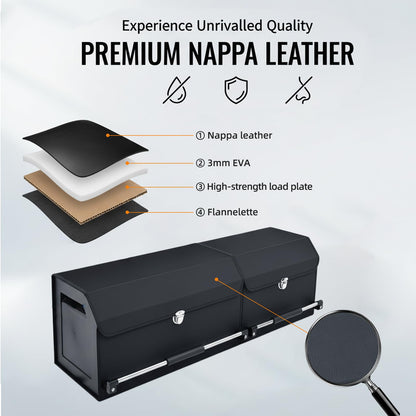 Leather SUV Trunk Organizer with Multi-Compartment Storage