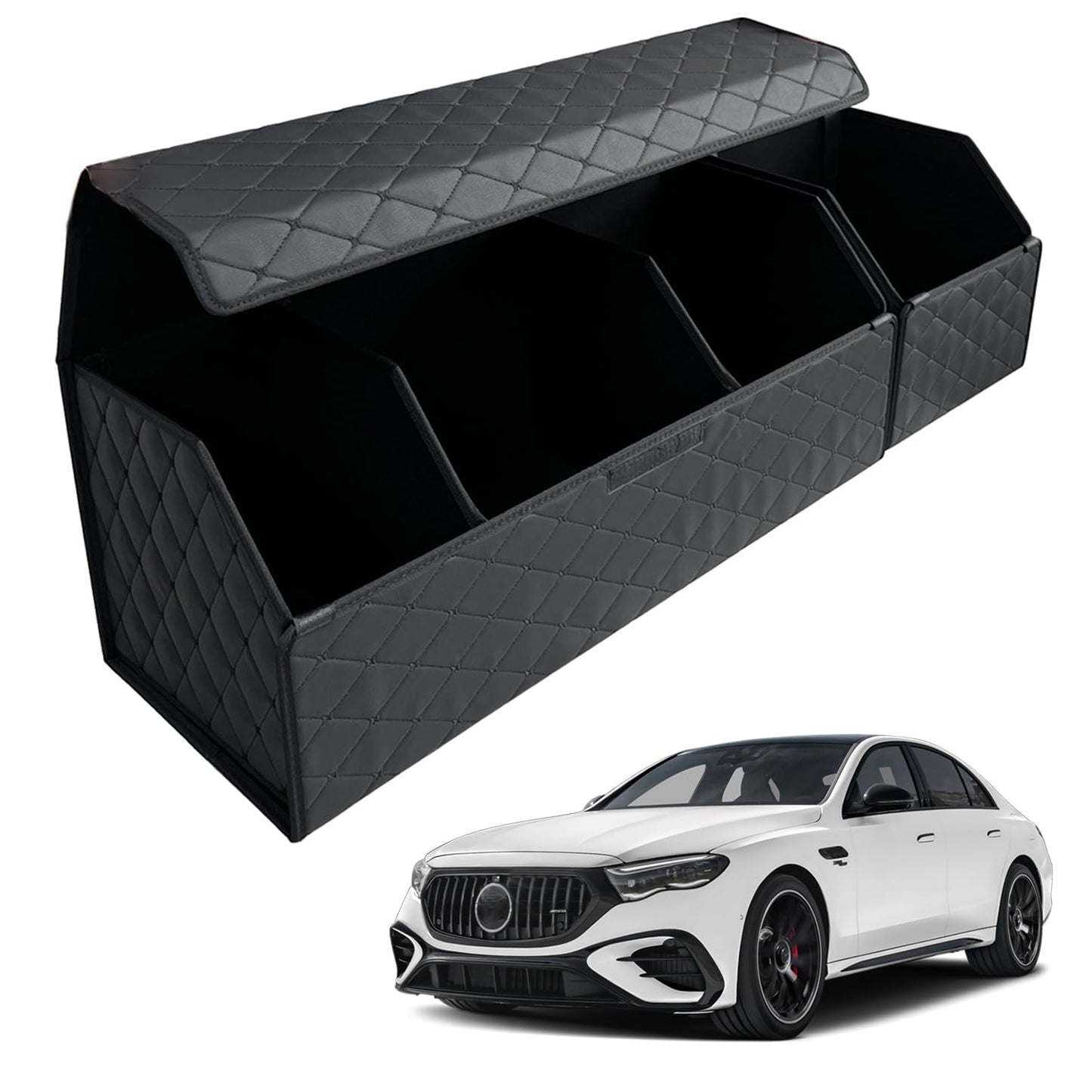 Leather Car Trunk Organizer with Large Storage Capacity