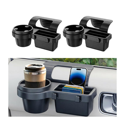 Mandark Car Window Storage Organizer, Multifunctional Vehicle Window Mount Storage Rack with Cup Holder Phone Mount, Automotive Interior Door Side Hanging Organizer, Universal Fit