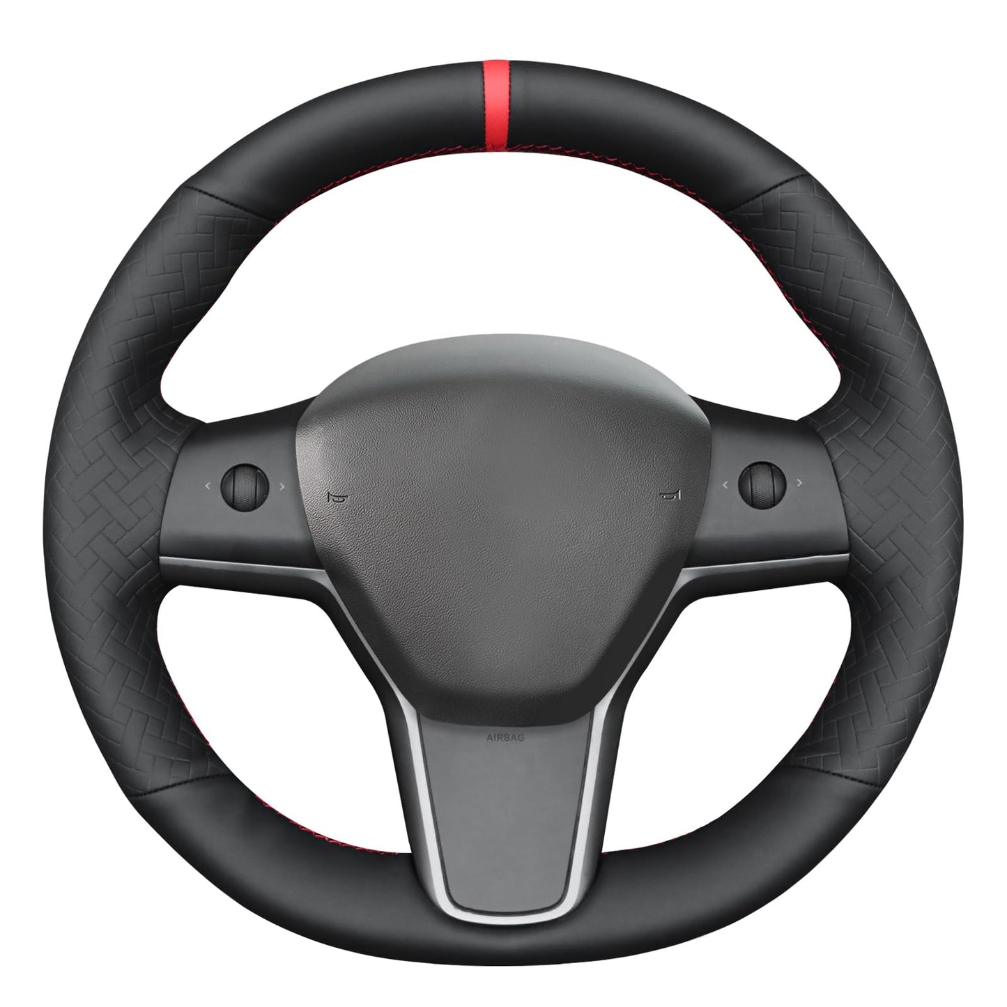 Hand-Stitched Suede Steering Wheel Cover Wrap