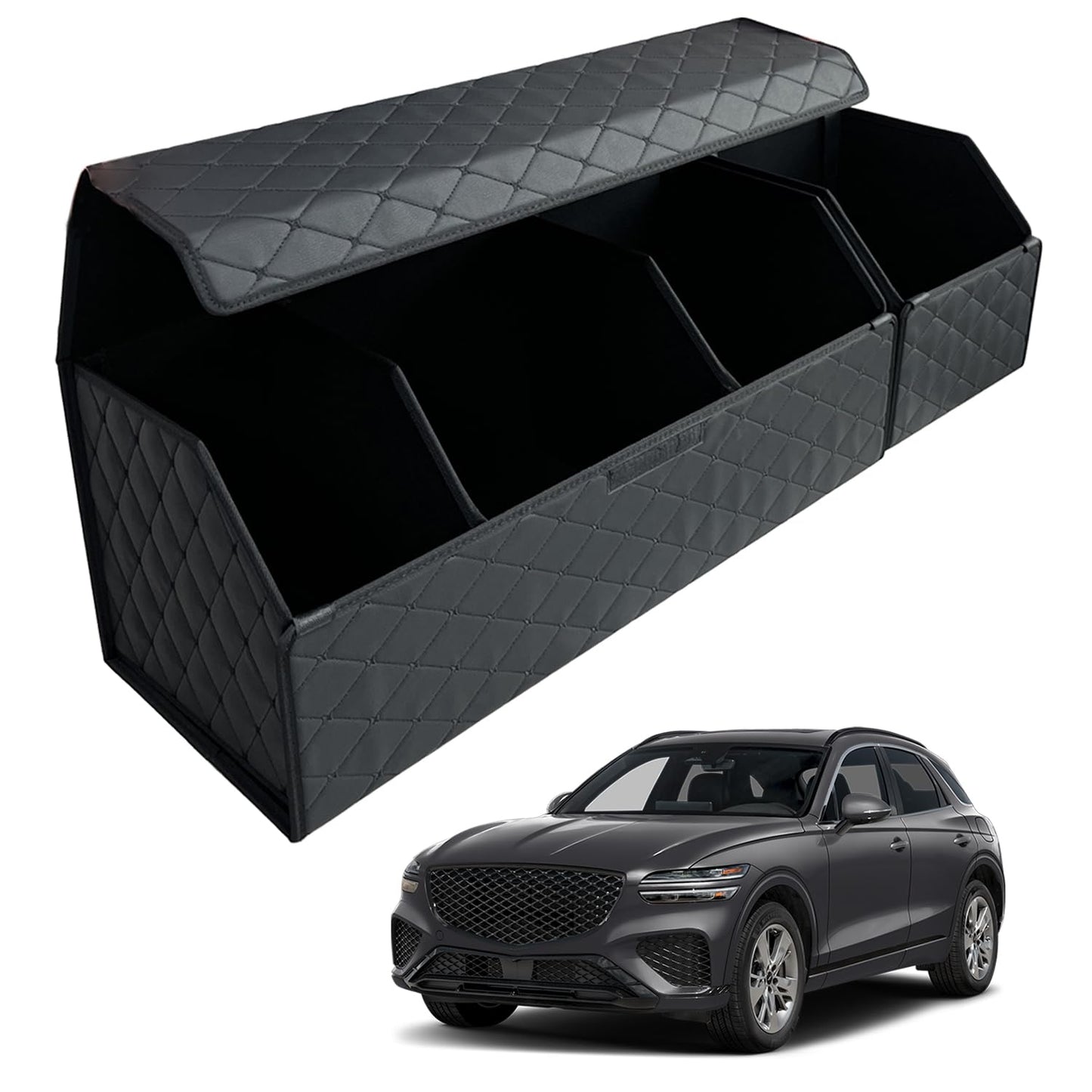 Leather Car Trunk Organizer with Large Storage Capacity
