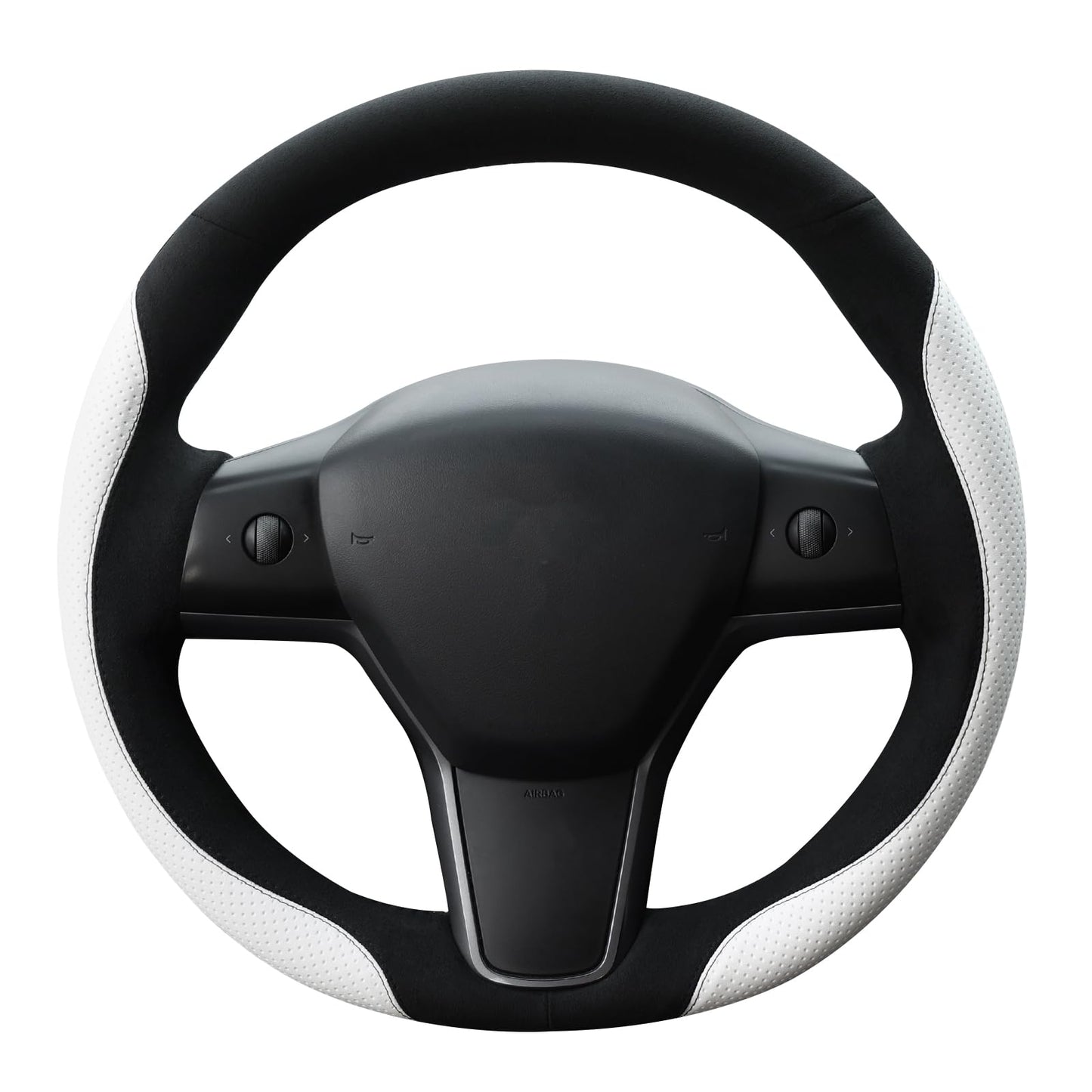 Hand-Stitched Suede Steering Wheel Cover Wrap