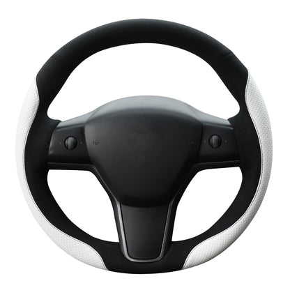 Hand-Stitched Suede Steering Wheel Cover Wrap