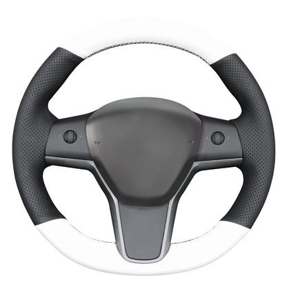 Hand-Stitched Suede Steering Wheel Cover Wrap