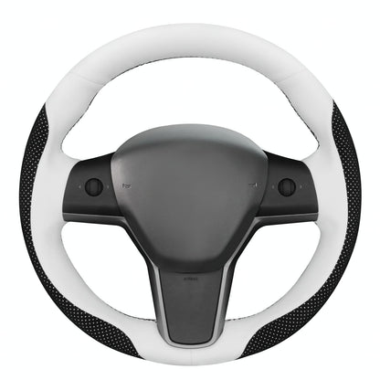 Hand-Stitched Suede Steering Wheel Cover Wrap