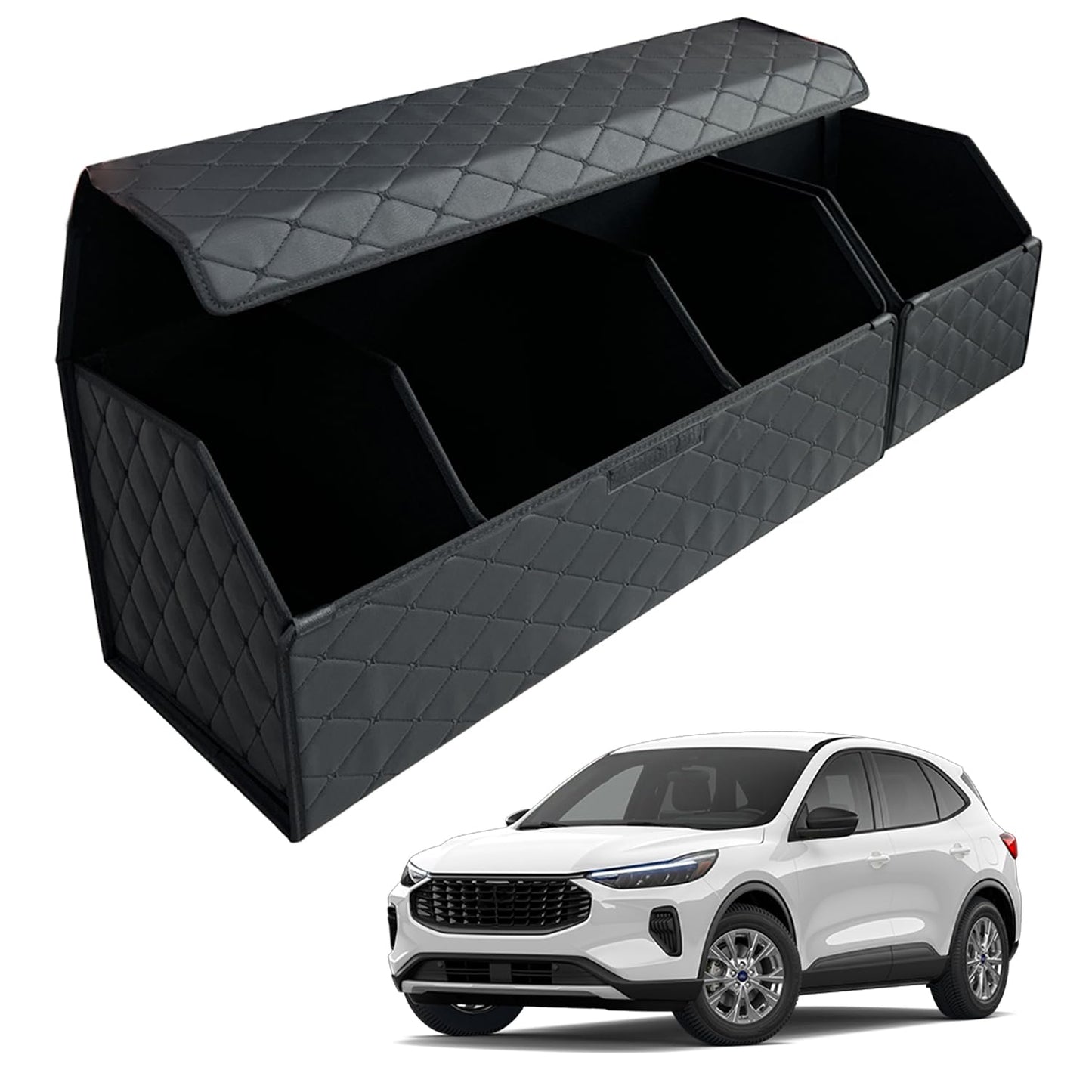 Leather Car Trunk Organizer with Large Storage Capacity