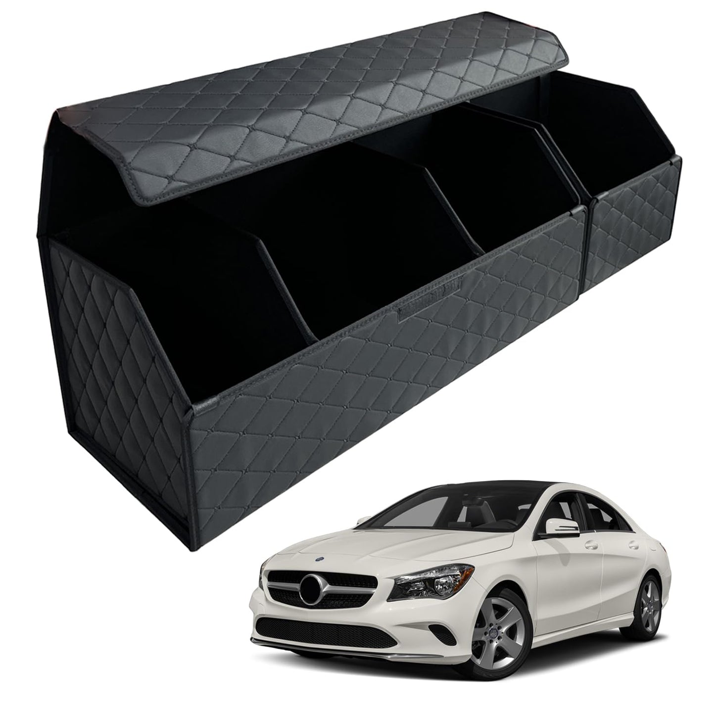 Leather Car Trunk Organizer with Large Storage Capacity
