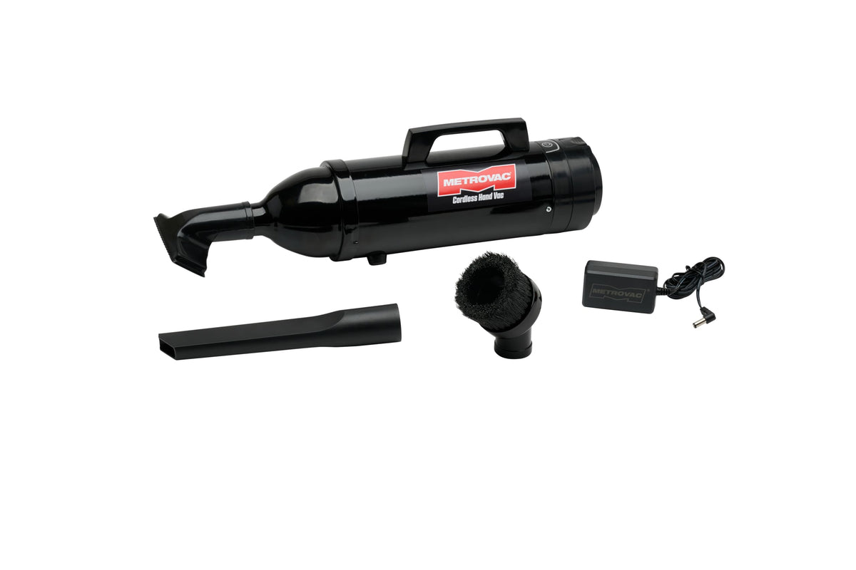 Cordless Handheld Car Vacuum in Black & Stainless Steel