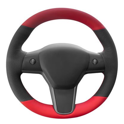 Hand-Stitched Suede Steering Wheel Cover Wrap