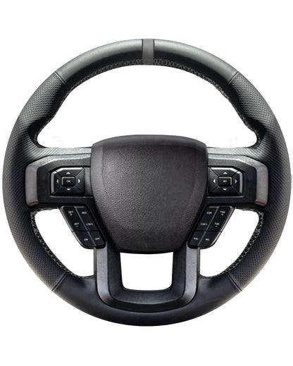 Lace-Up Leather Steering Wheel Cover with Custom Fit