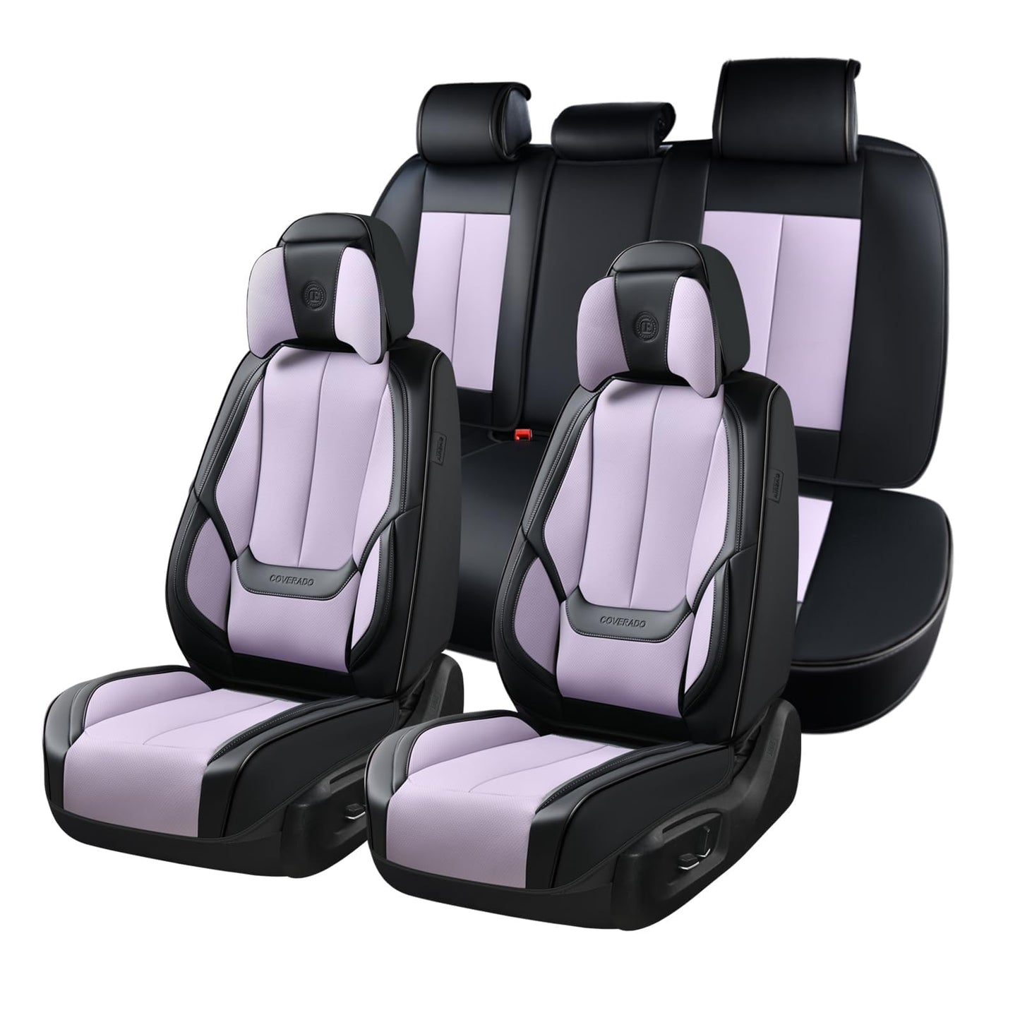 Coverado Car Seat Covers, Seat Covers for Cars, Waterproof Leather Auto Seat Protectors, Leather Car Seat Cushion, Car Interiors Accessories Universal Fit for Most Cars